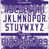 Custom Purple White 3D Pattern Design Abstract Splatter Grunge Paint Authentic Baseball Jersey
