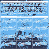 Custom Navy Sky Blue-White 3D Pattern Design Abstract Splatter Grunge Paint Authentic Baseball Jersey