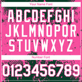 Custom Green White-Pink 3D Pattern Design Abstract Splatter Grunge Paint Authentic Baseball Jersey