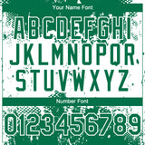 Custom Kelly Green White 3D Pattern Design Abstract Splatter Grunge Paint Authentic Baseball Jersey