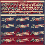 Custom Crimson Vintage USA Flag Navy-Cream 3D Pattern Design Abstract Splatter Grunge Paint Authentic Baseball Jersey