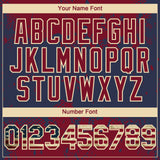 Custom Crimson Vintage USA Flag Navy-Cream 3D Pattern Design Abstract Splatter Grunge Paint Authentic Baseball Jersey