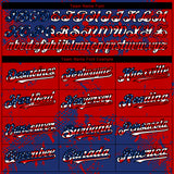Custom Royal USA Flag Red-Black 3D Pattern Design Abstract Splatter Grunge Paint Authentic Baseball Jersey