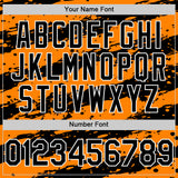 Custom Bay Orange Black-White 3D Pattern Design Paint Splash Stripe Authentic Baseball Jersey
