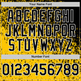 Custom Black Yellow-White 3D Pattern Design Abstract Fragment Splatter Authentic Baseball Jersey
