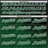 Custom Black Green-White 3D Pattern Design Abstract Fragment Splatter Authentic Baseball Jersey