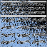 Custom Black Light Blue-White 3D Pattern Design Abstract Fragment Splatter Authentic Baseball Jersey