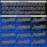 Custom Black Thunder Blue-White 3D Pattern Design Abstract Fragment Splatter Authentic Baseball Jersey