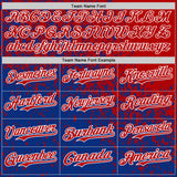 Custom Red Royal-White 3D Pattern Design Abstract Fragment Splatter Authentic Baseball Jersey