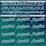 Custom Navy Teal-White 3D Pattern Design Abstract Fragment Splatter Authentic Baseball Jersey