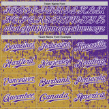 Custom Purple Old Gold-White 3D Pattern Design Abstract Fragment Splatter Authentic Baseball Jersey