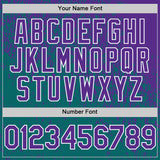 Custom Purple Teal-White 3D Pattern Design Abstract Fragment Splatter Authentic Baseball Jersey