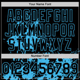 Custom Black Sky Blue Splatter Authentic Baseball Jersey