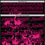 Custom Black Hot Pink Splatter Authentic Baseball Jersey