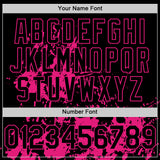 Custom Black Hot Pink Splatter Authentic Baseball Jersey