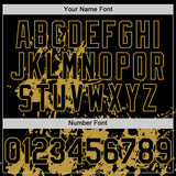 Custom Black Old Gold Splatter Authentic Baseball Jersey