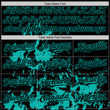 Custom Black Aqua Splatter Authentic Baseball Jersey