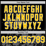 Custom Black Yellow White-Gray Splatter Authentic Baseball Jersey