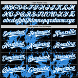 Custom Black White-Powder Blue Splatter Authentic Baseball Jersey