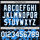 Custom Black White-Powder Blue Splatter Authentic Baseball Jersey