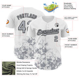 Custom White Gray-Black Splatter Authentic Baseball Jersey