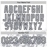 Custom White Gray-Black Splatter Authentic Baseball Jersey