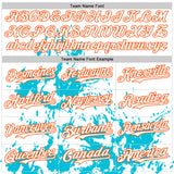 Custom White Orange-Lakes Blue Splatter Authentic Baseball Jersey
