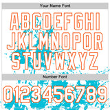 Custom White Orange-Lakes Blue Splatter Authentic Baseball Jersey