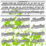Custom White Black-Neon Green Splatter Authentic Baseball Jersey