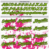 Custom White Neon Green Black-Pink Splatter Authentic Baseball Jersey