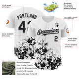 Custom White Black-Gray Splatter Authentic Baseball Jersey