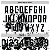 Custom White Black-Gray Splatter Authentic Baseball Jersey