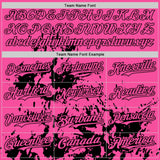 Custom Pink Black Splatter Authentic Baseball Jersey
