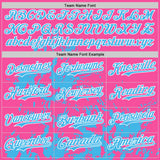 Custom Pink Sky Blue-White Splatter Authentic Baseball Jersey