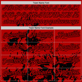 Custom Red Black Splatter Authentic Baseball Jersey