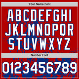 Custom Red White-Royal Splatter Authentic Baseball Jersey