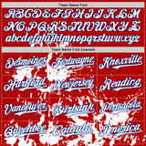 Custom Red White-Royal Splatter Authentic Baseball Jersey