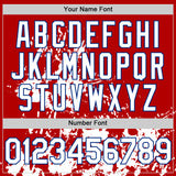 Custom Red White-Royal Splatter Authentic Baseball Jersey