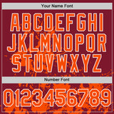 Custom Crimson Orange-White Splatter Authentic Baseball Jersey