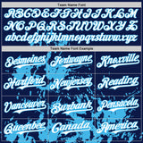 Custom Navy White-Sky Blue Splatter Authentic Baseball Jersey