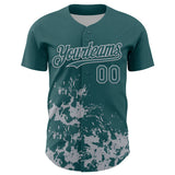 Custom Midnight Green Gray Splatter Authentic Baseball Jersey