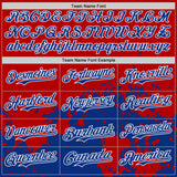 Custom Red Royal-White Abstract Splatter Grunge Authentic Baseball Jersey