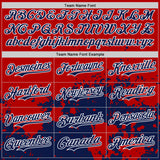 Custom Red Navy-White Abstract Splatter Grunge Authentic Baseball Jersey