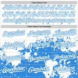 Custom White Powder Blue Abstract Splatter Grunge Authentic Baseball Jersey