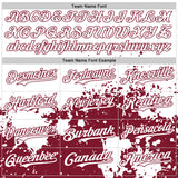 Custom White Crimson Abstract Splatter Grunge Authentic Baseball Jersey