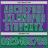 Custom Purple Kelly Green-White Abstract Splatter Grunge Authentic Baseball Jersey