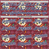 Custom Burgundy Navy-White Sugar Skull Day of the Dead Mexican Folk Art Authentic Baseball Jersey