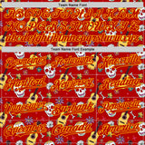 Custom Red Gold Sugar Skull Day of the Dead Mexican Folk Art Authentic Baseball Jersey