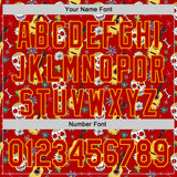 Custom Red Gold Sugar Skull Day of the Dead Mexican Folk Art Authentic Baseball Jersey