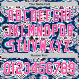 Custom Royal Pink-White Sugar Skull Day of the Dead Mexican Folk Art Authentic Baseball Jersey